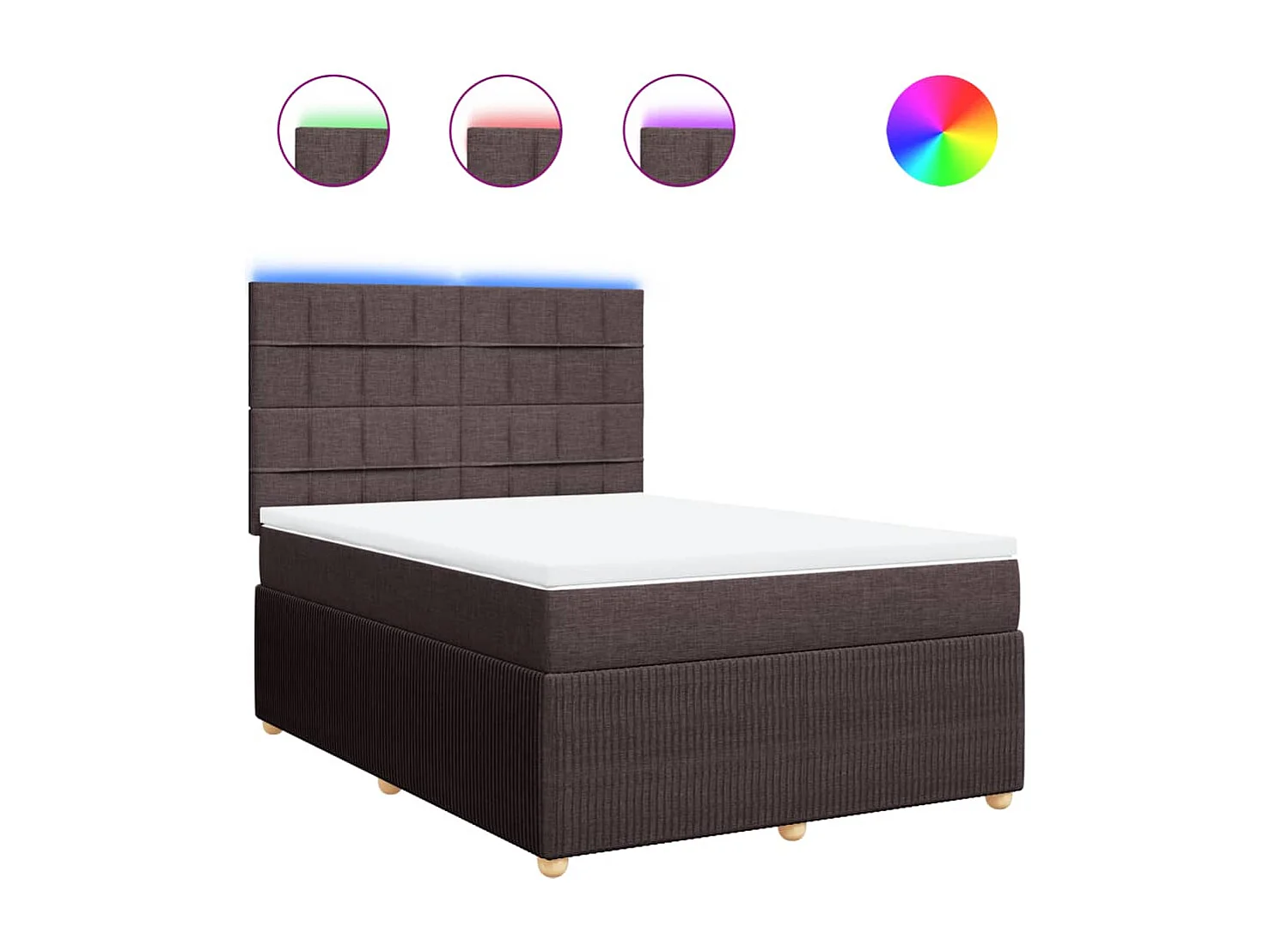 Sommier à lattes de lit avec matelas Marron foncé 140x200 cm