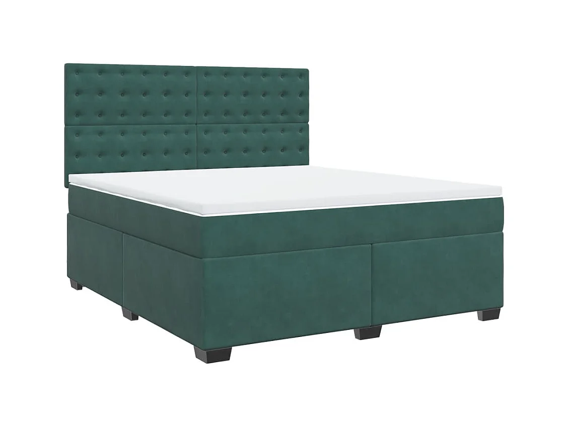 Sommier à lattes de lit et matelas Vert foncé 180x200cm Velours