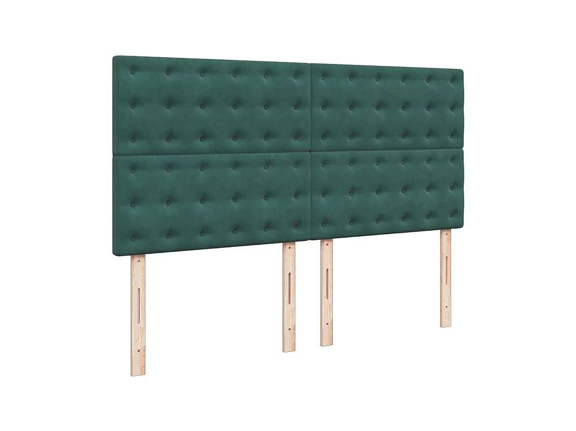 Sommier à lattes de lit et matelas Vert foncé 180x200cm Velours