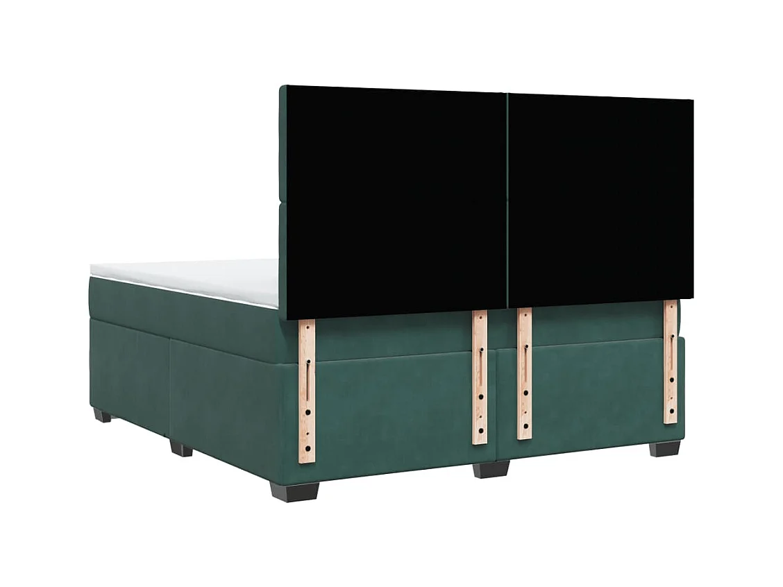 Sommier à lattes de lit et matelas Vert foncé 180x200cm Velours