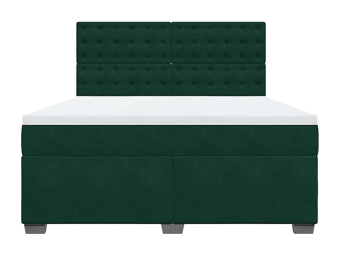 Boxspringbett mit Matratze Dunkelgrün 180x200 cm Samt