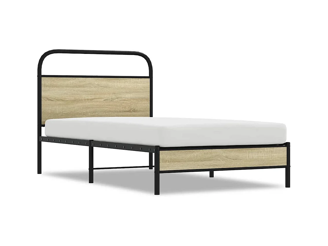 Bettgestell ohne Matratze 90x190 cm Sonoma-Eiche Holzwerkstoff