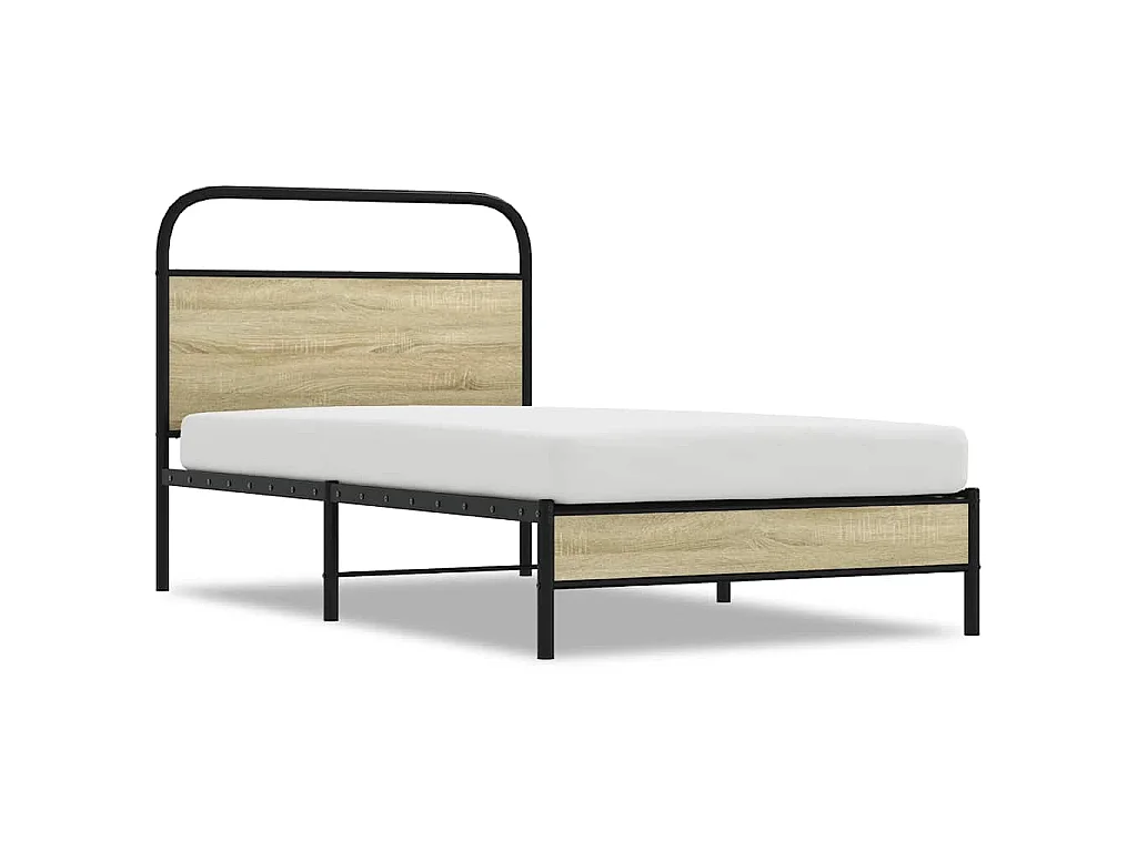 Cadre de lit sans matelas 90x190cm chêne sonoma bois ingénierie