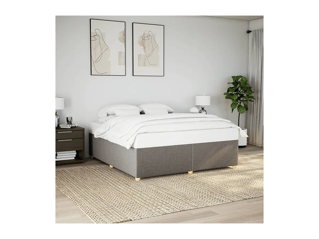 Cadre de lit sans matelas taupe 180x200 cm tissu