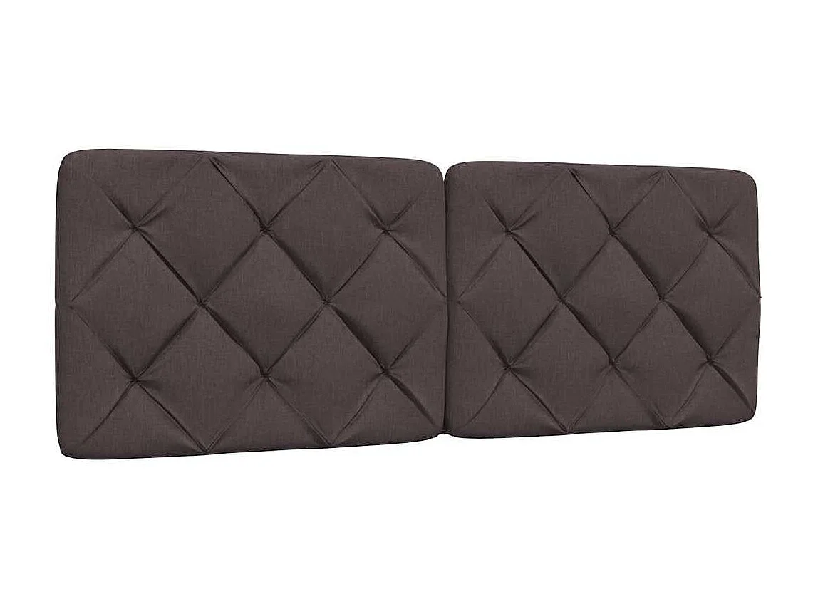 Cama con colchón tela marrón oscuro 140x190 cm