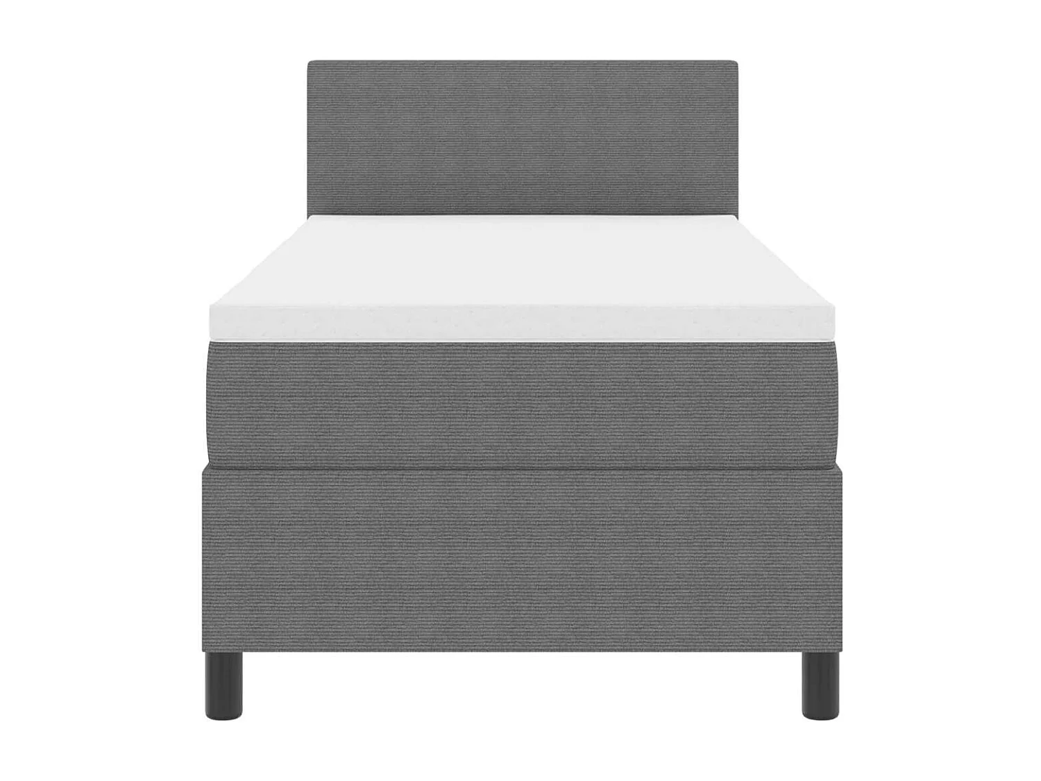 Letto a molle con testiera Grigio chiaro e bianco 90 x 190 cm