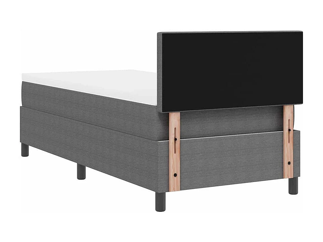 Letto a molle con testiera Grigio chiaro e bianco 90 x 190 cm