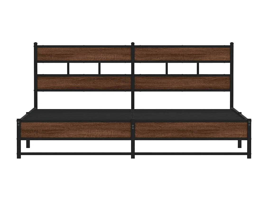 Cadre de lit en métal sans matelas chêne marron 180x200 cm