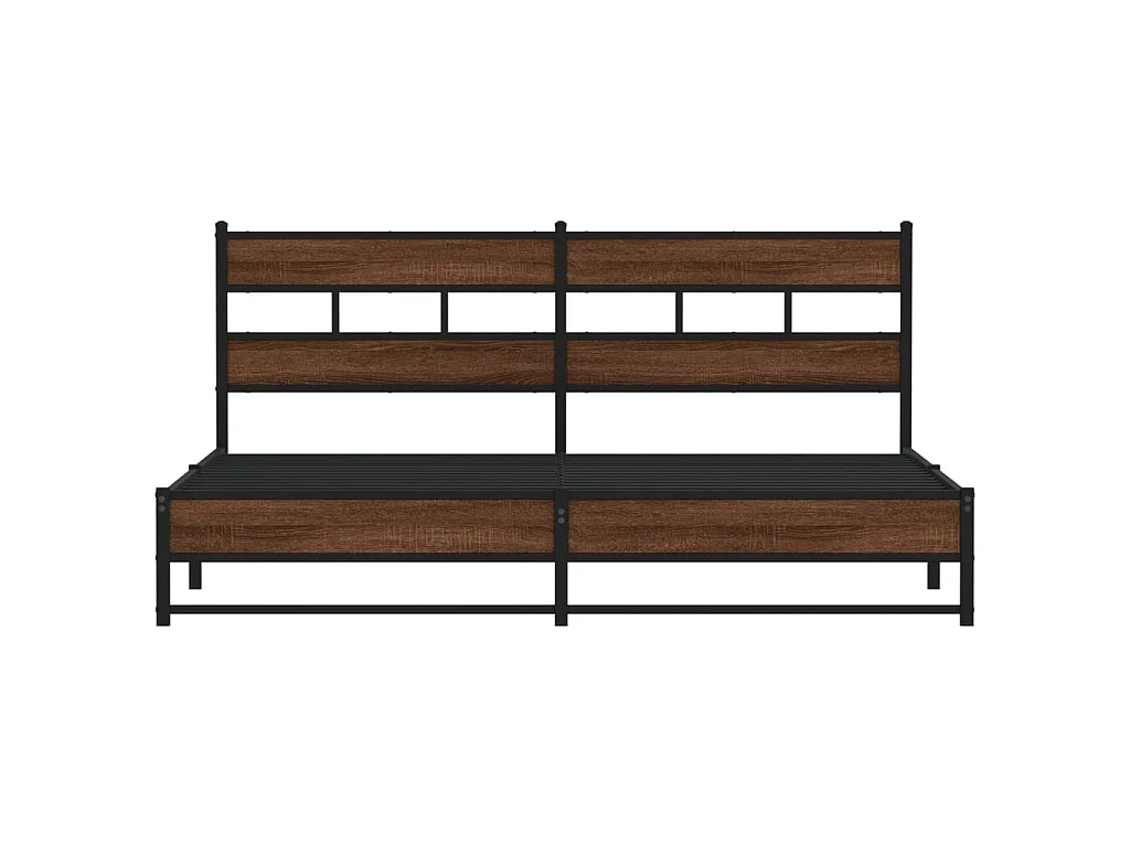 Bedframe zonder matras metaal bruin eikenkleur 180x200 cm