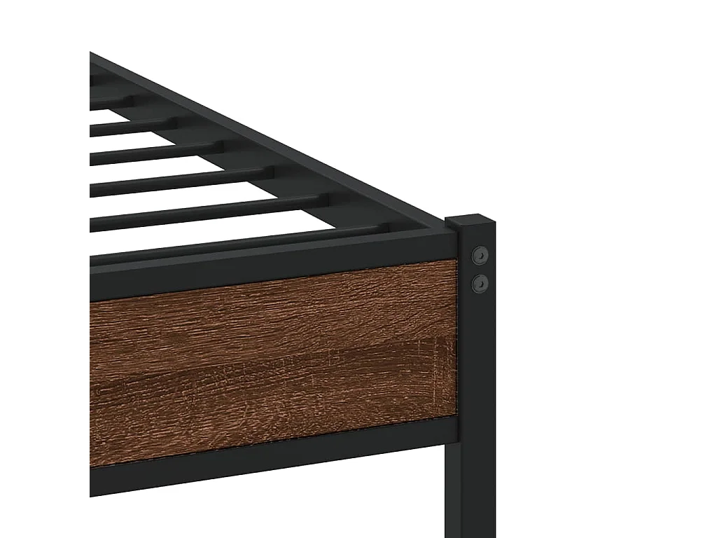 Bedframe zonder matras metaal bruin eikenkleur 180x200 cm