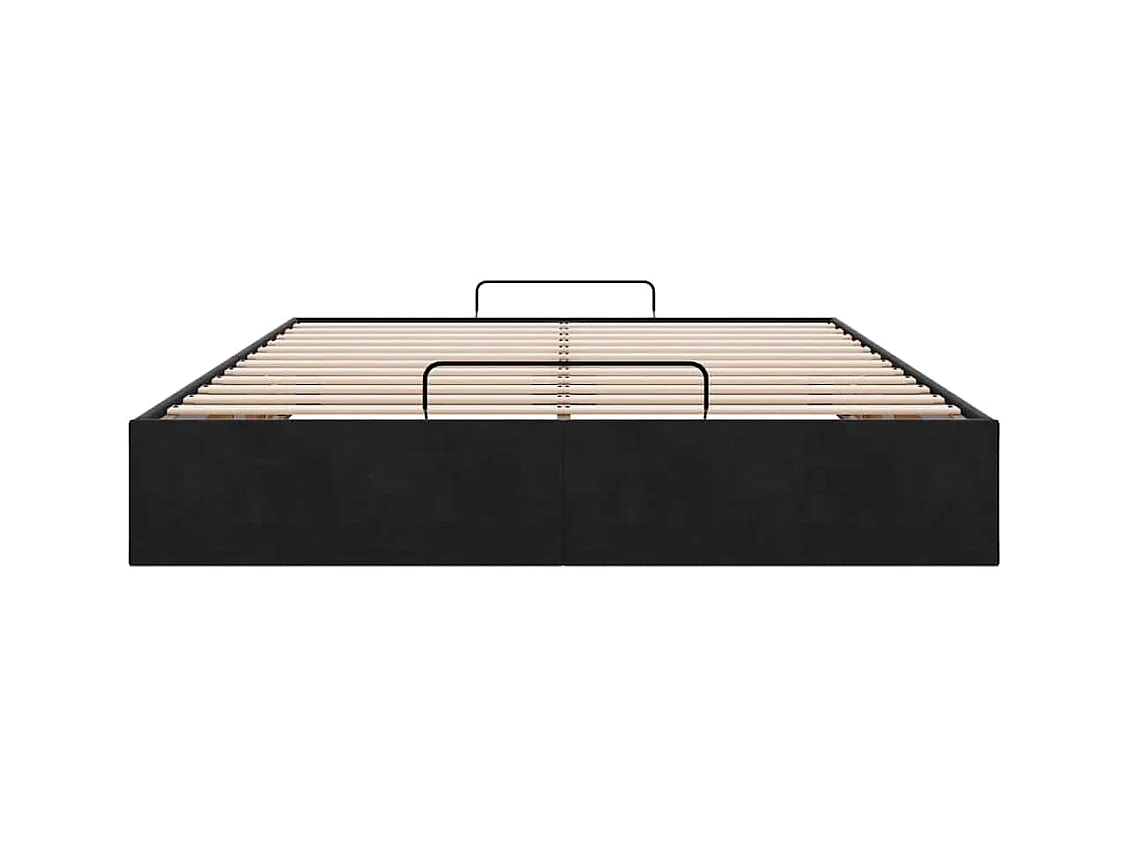 Ottoman bedframe zonder matras 140x200 cm fluweel zwart