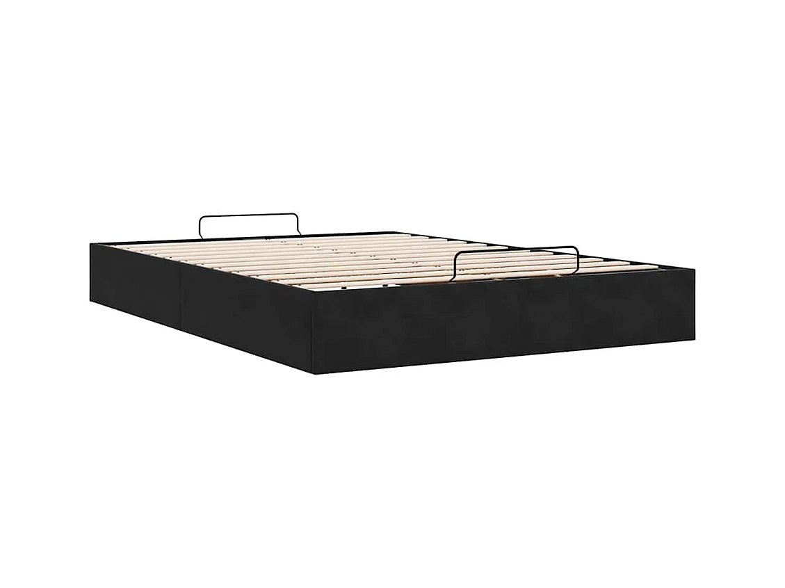 Ottoman bedframe zonder matras 140x200 cm fluweel zwart