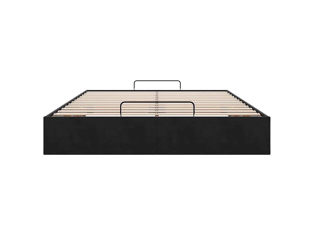 Cadre de lit ottoman sans matelas noir 140x200 cm velours