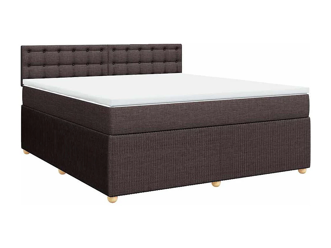 Boxspringbett mit Matratze Dunkelbraun 180x200 cm Stoff