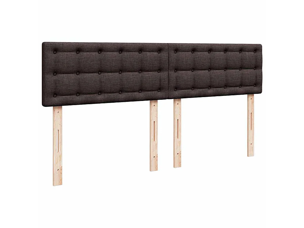 Cama box spring con colchón tela marrón oscuro 180x200 cm