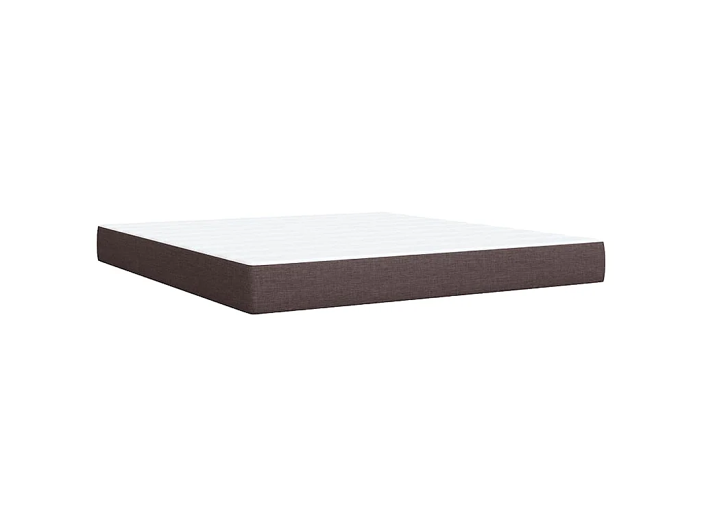 Cama box spring con colchón tela marrón oscuro 180x200 cm