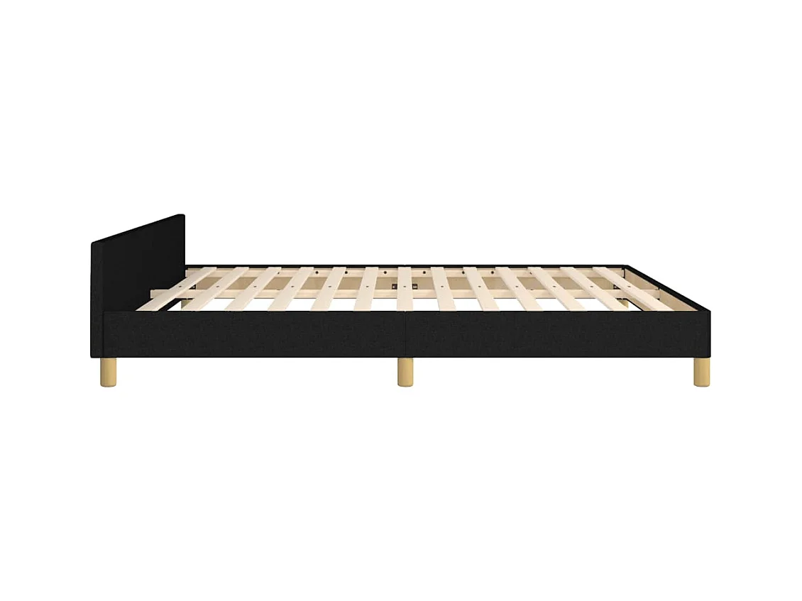 Cadre de lit sans matelas noir 180x200 cm tissu