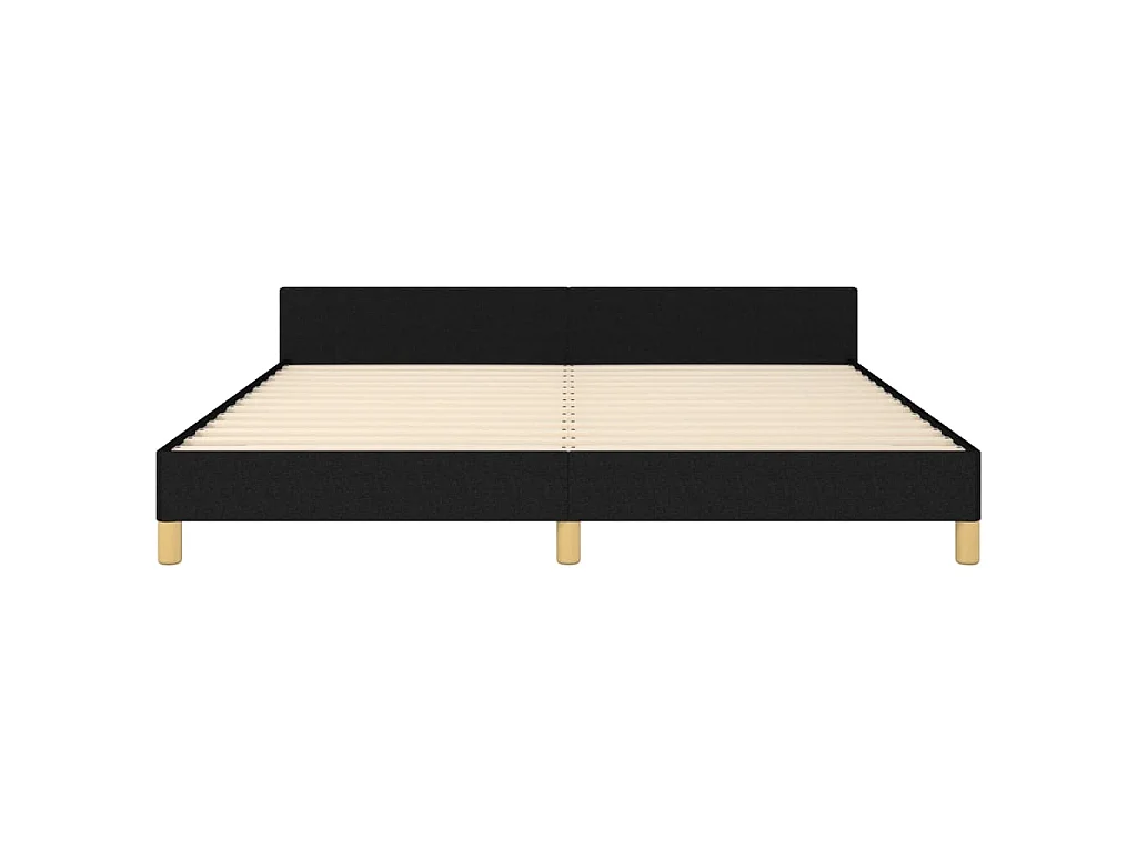 Cadre de lit sans matelas noir 180x200 cm tissu