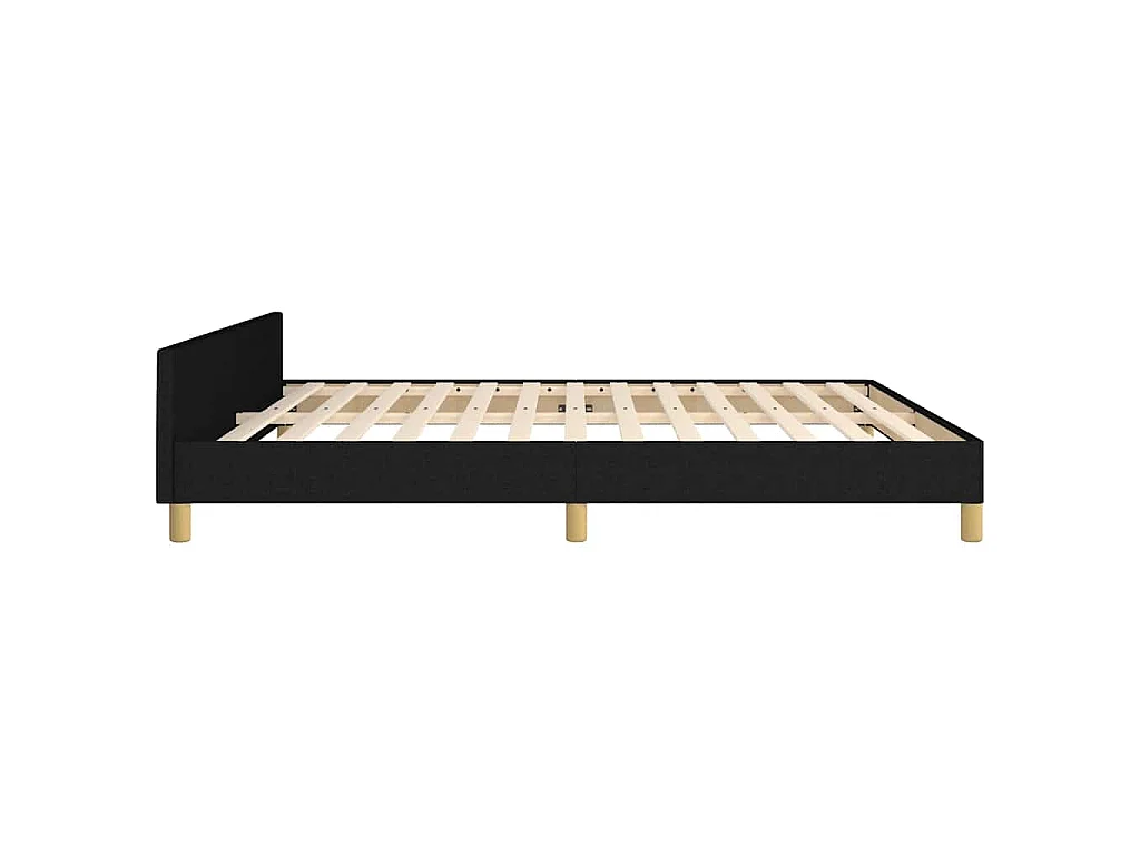 Cadre de lit sans matelas noir 180x200 cm tissu