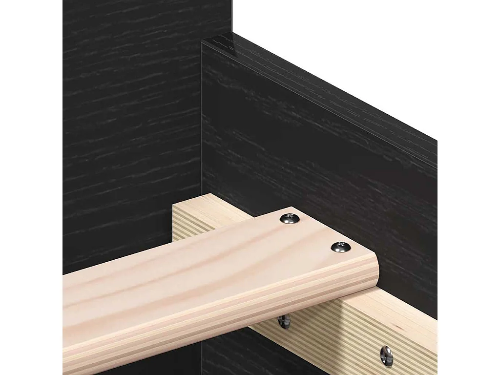 Cadre de lit sans matelas chêne noir 90x200cm bois d'ingénierie