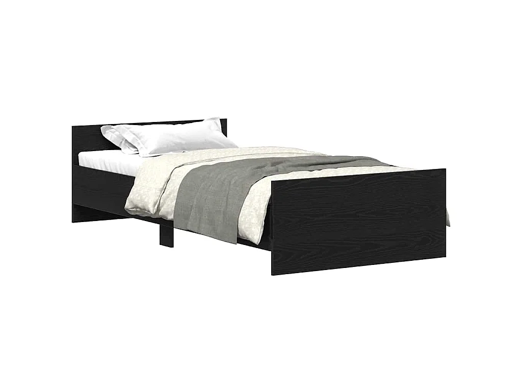 Estrutura cama s/ colchão derivados madeira carvalho preto