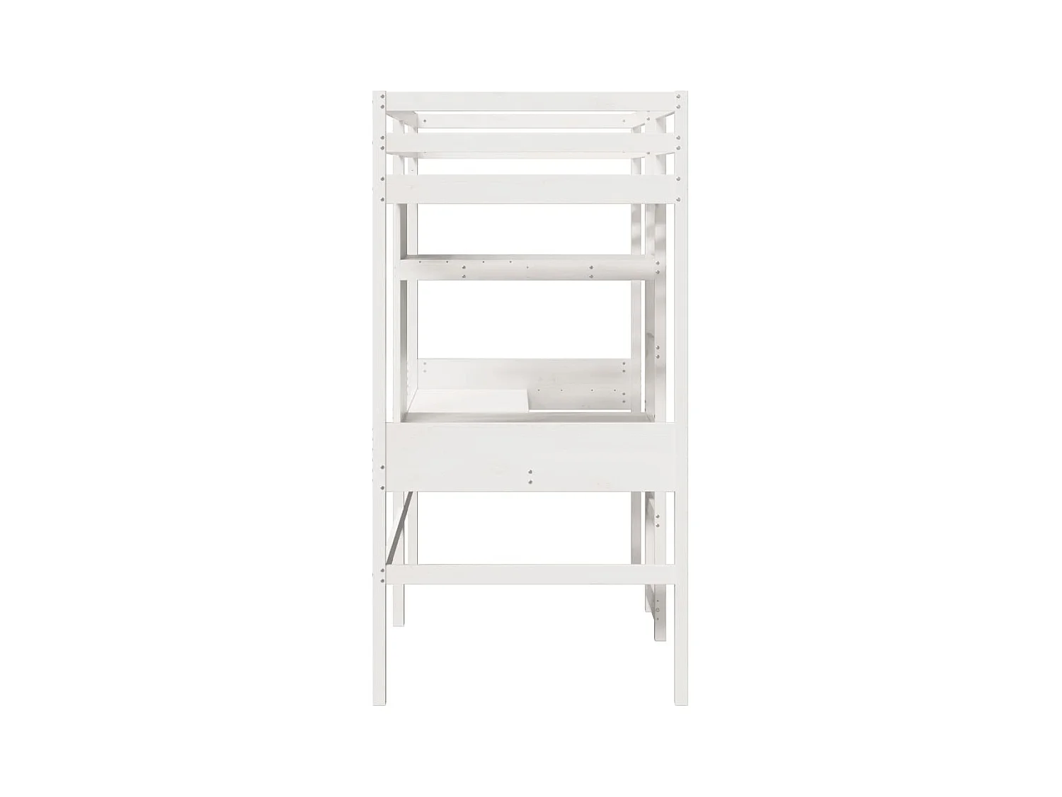 Lit mezzanine avec bureau et étagères blanc 90x200cm pin massif