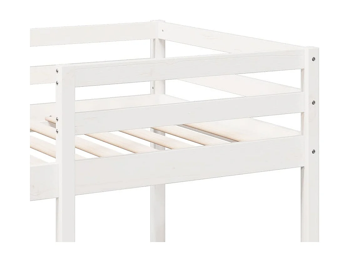 Lit mezzanine avec bureau et étagères blanc 90x200cm pin massif