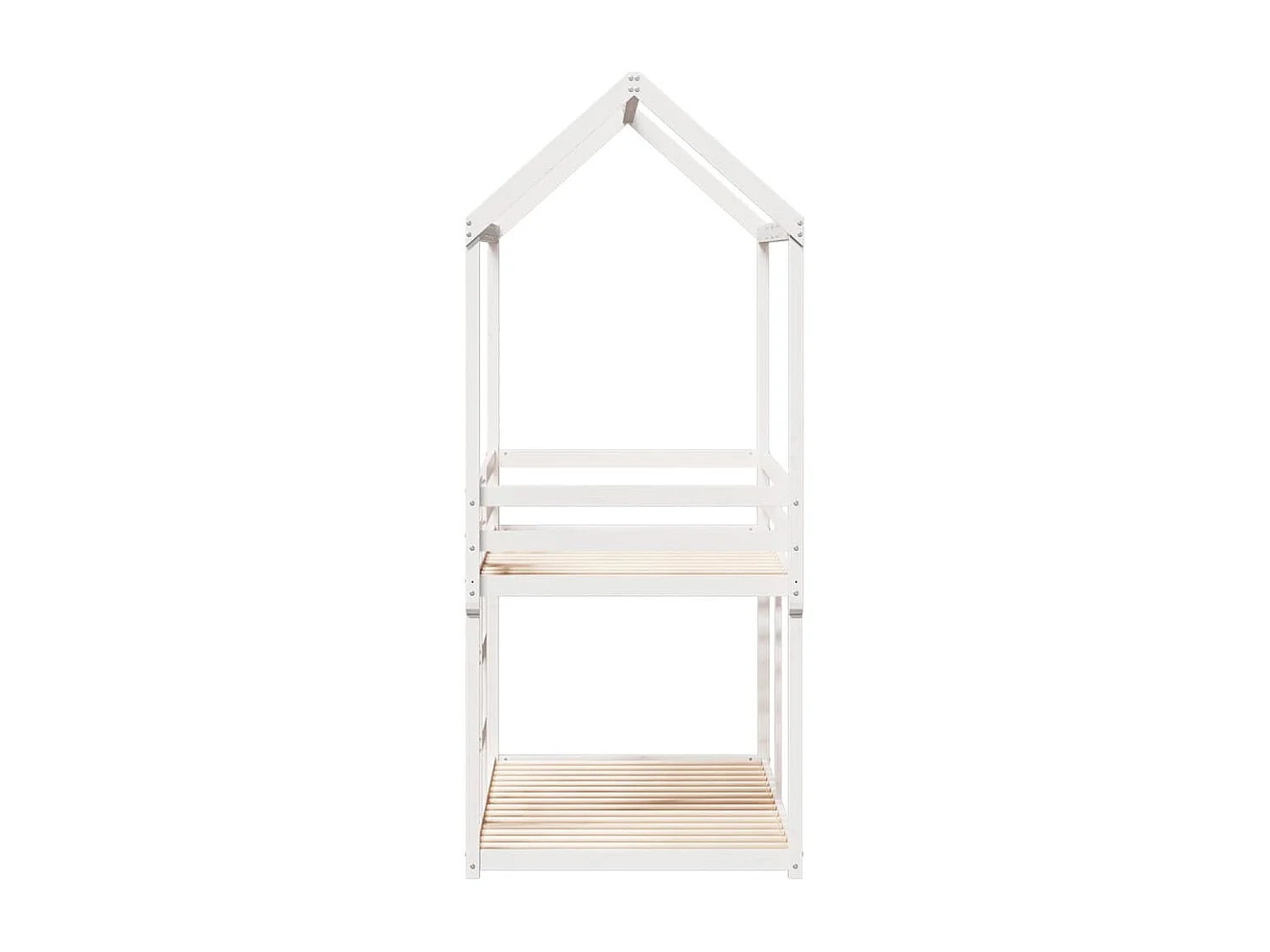 Lit superposé sans matelas blanc 90x200 cm bois de pin massif