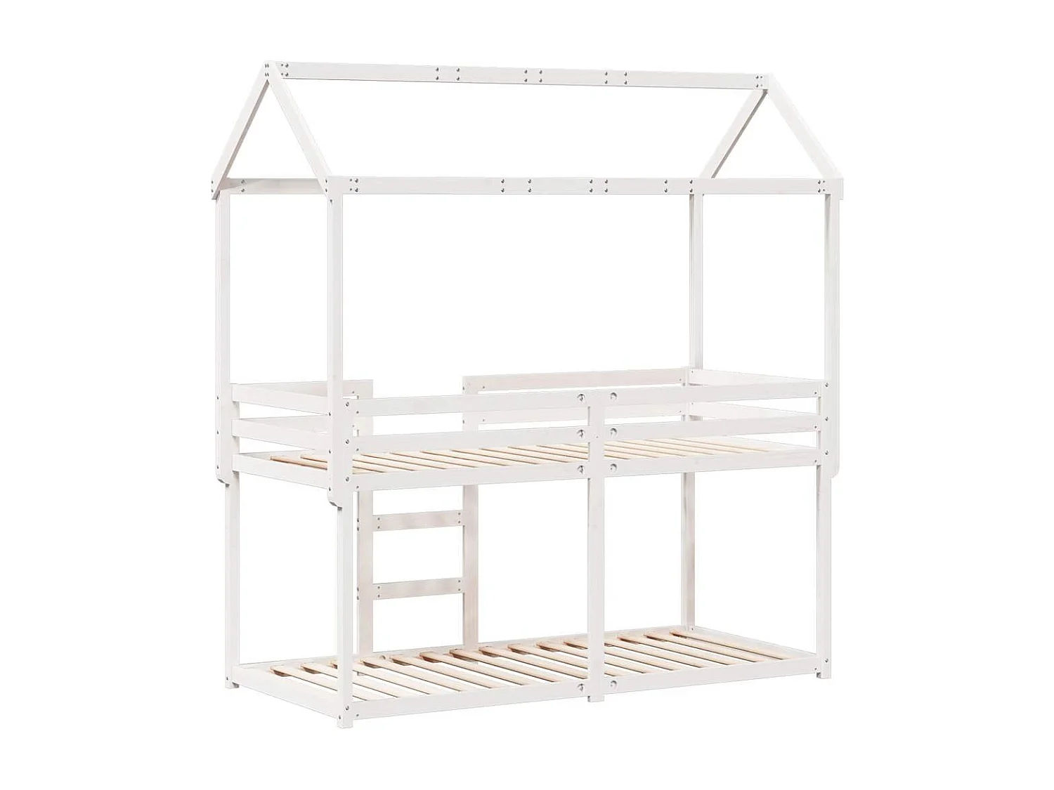 Lit superposé sans matelas blanc 90x200 cm bois de pin massif