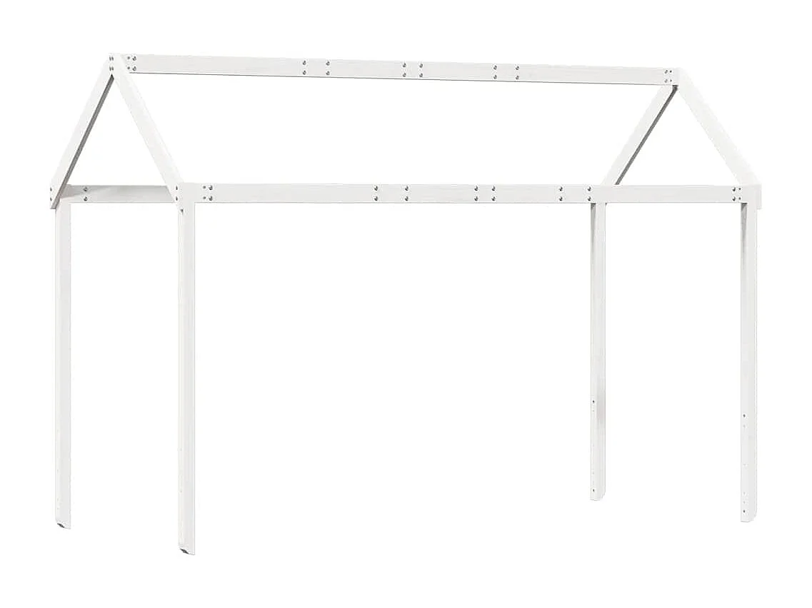 Beliche com telhado 90x200 cm madeira de pinho maciça branco