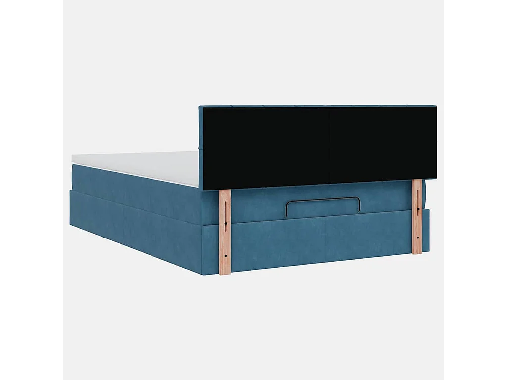 Estrutura de cama otomana com colchão 140x190cm azul escuro