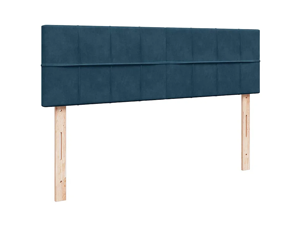 Cadre de lit ottoman avec matelas bleu foncé 140x190 cm velours