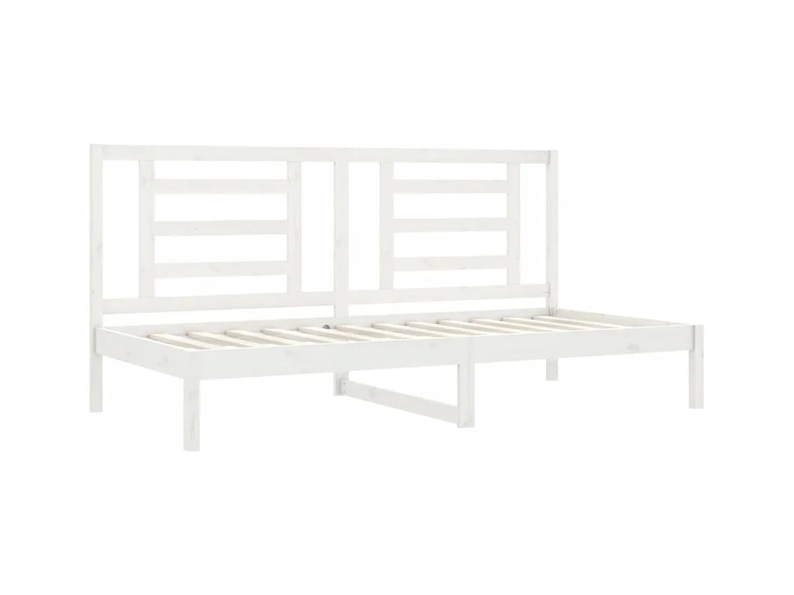 Tagesbett ohne Matratze Weiß 90x200 cm Massivholz Kiefer