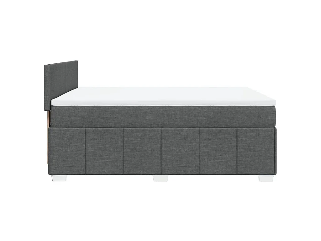 Sommier à lattes de lit avec matelas Gris foncé 160x200cm Tissu