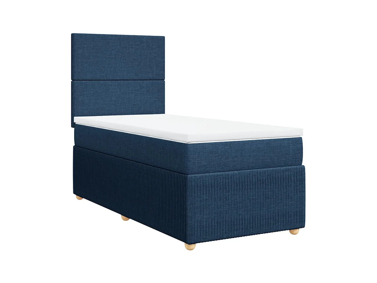 Sommier à lattes de lit avec matelas Bleu 100x200 cm Tissu