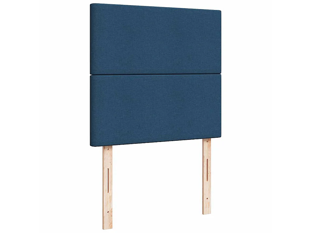 Cama box spring con colchón tela azul 100x200 cm