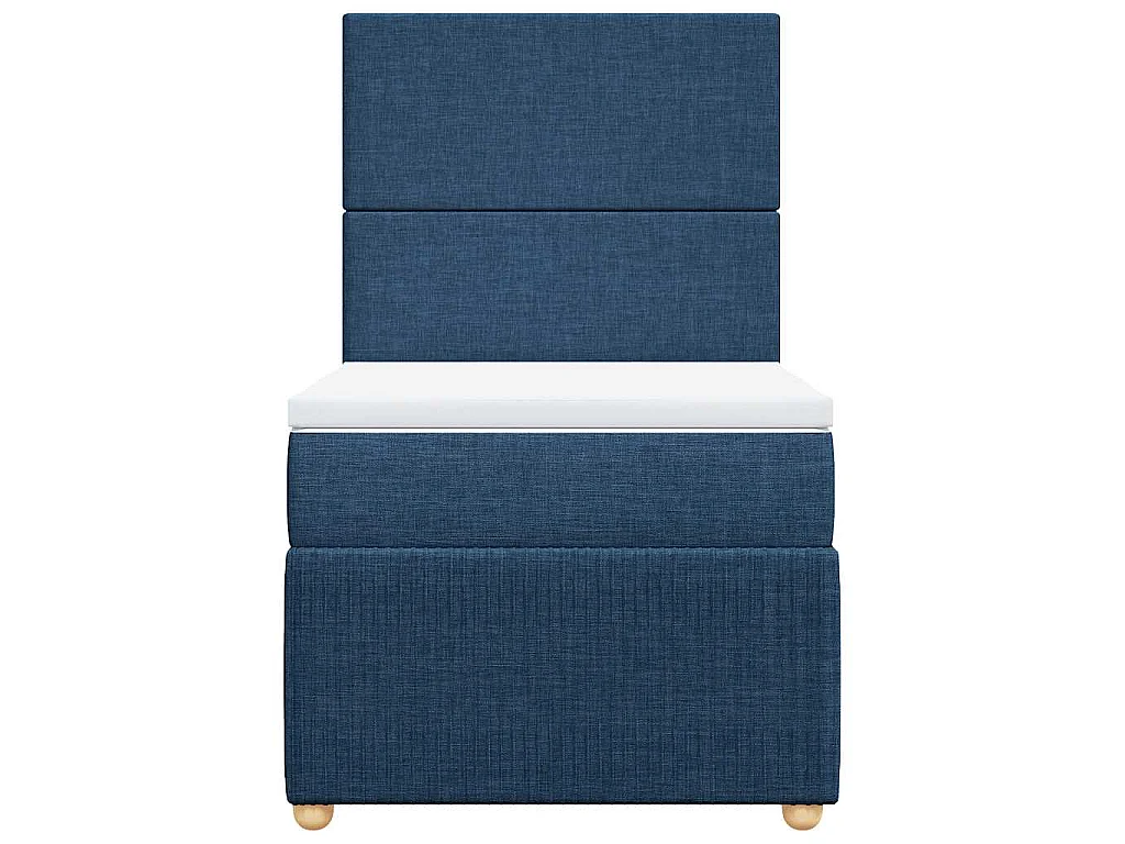 Sommier à lattes de lit avec matelas Bleu 100x200 cm Tissu