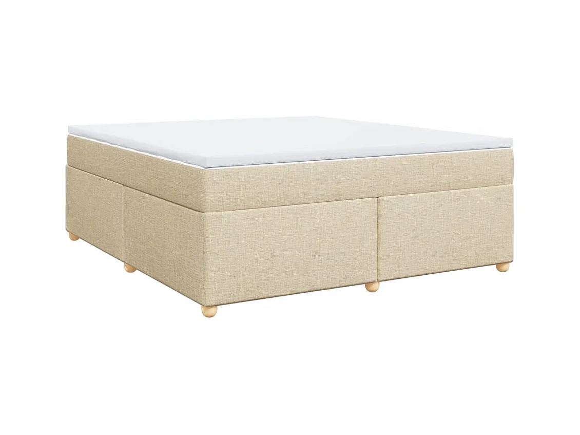Sommier à lattes de lit avec matelas Crème 180x200 cm Tissu