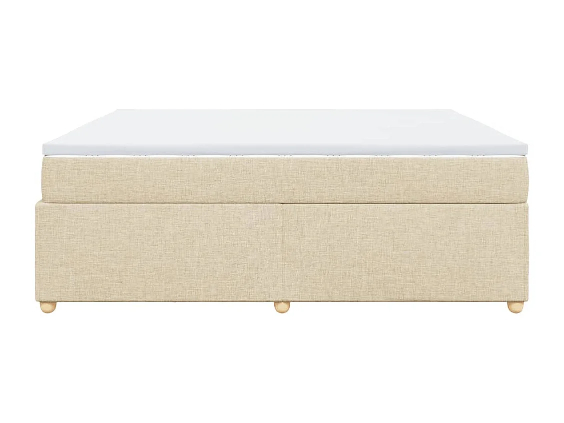 Sommier à lattes de lit avec matelas Crème 180x200 cm Tissu