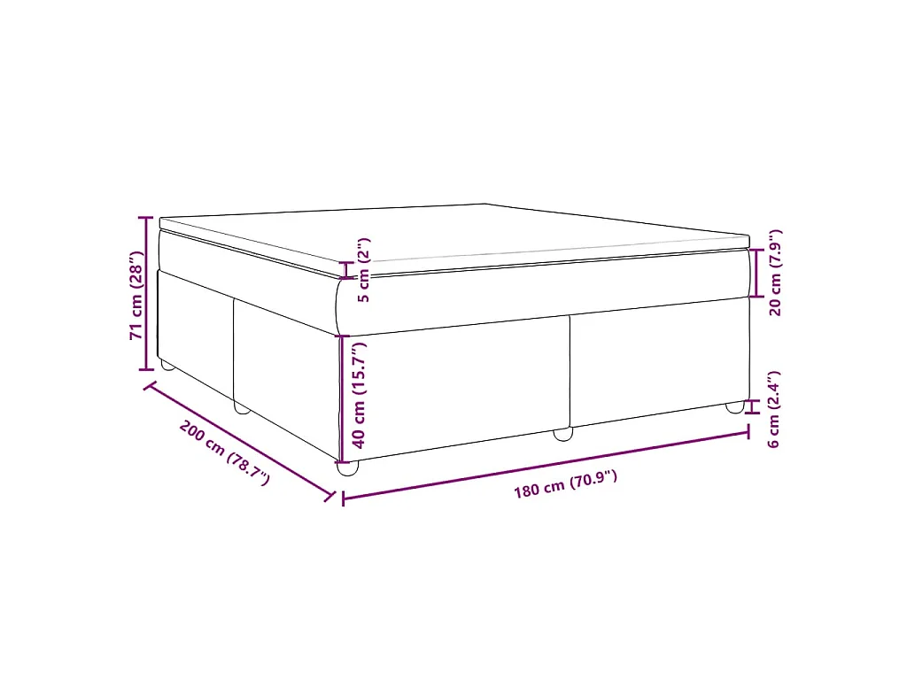 Boxspring met matras stof crèmekleurig 180x200 cm