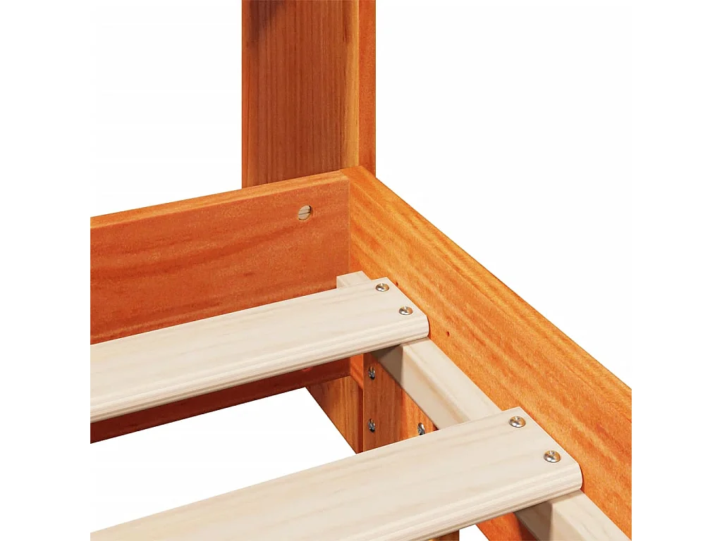 Cama sem colchão 140x190 cm pinho maciço castanho-mel