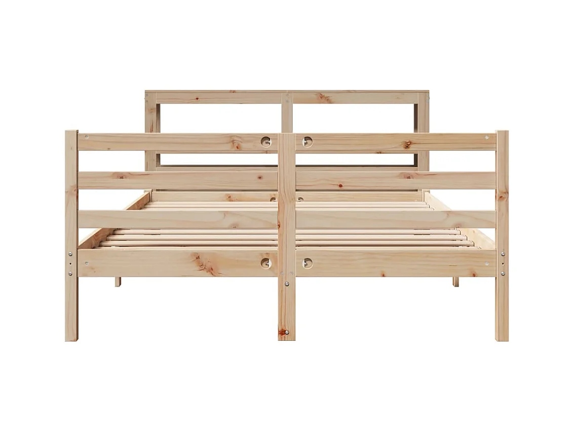 Cadre de lit sans matelas 140x190 cm bois de pin massif