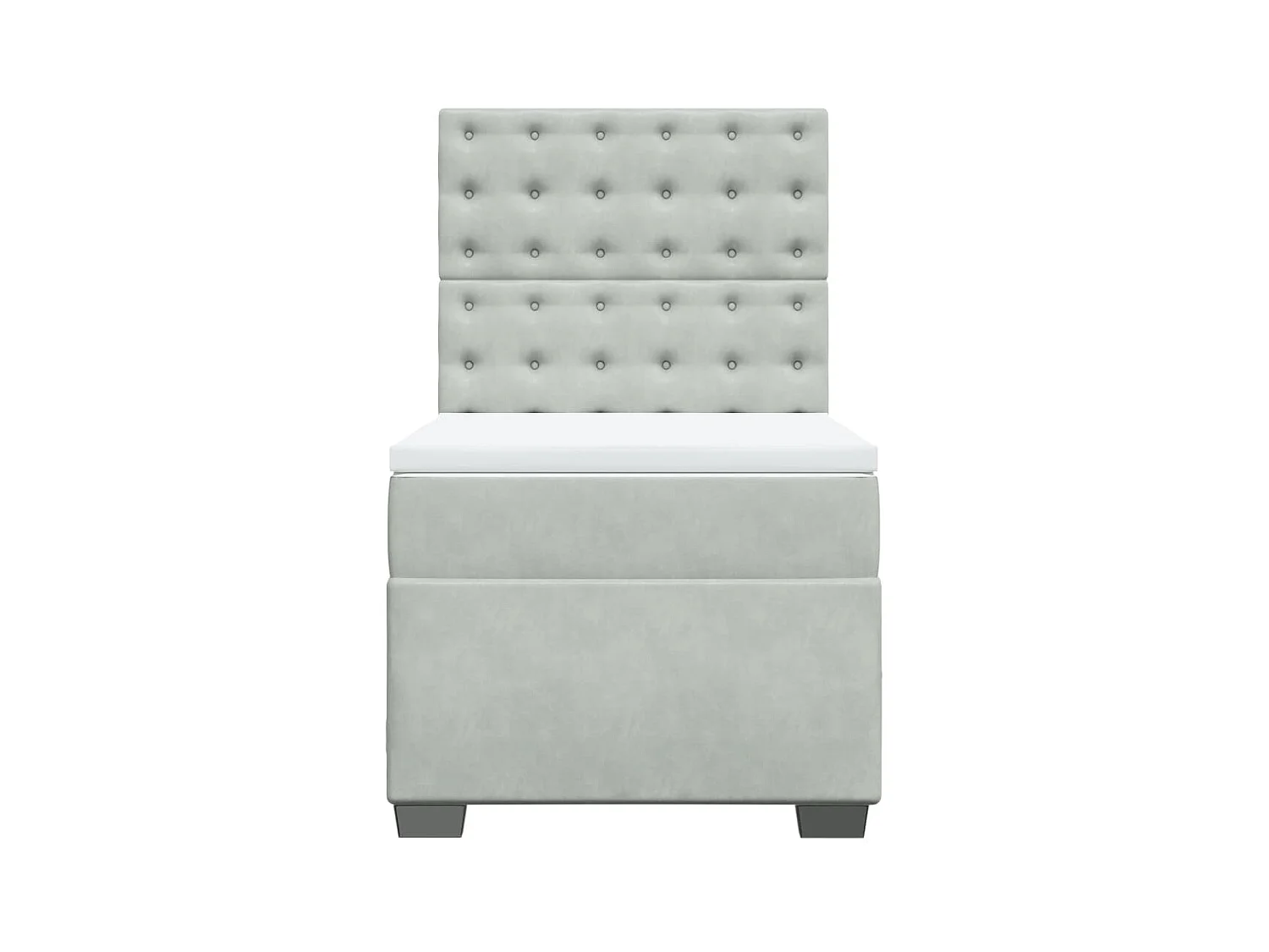 Sommier à lattes de lit et matelas Gris clair 100x200cm Velours