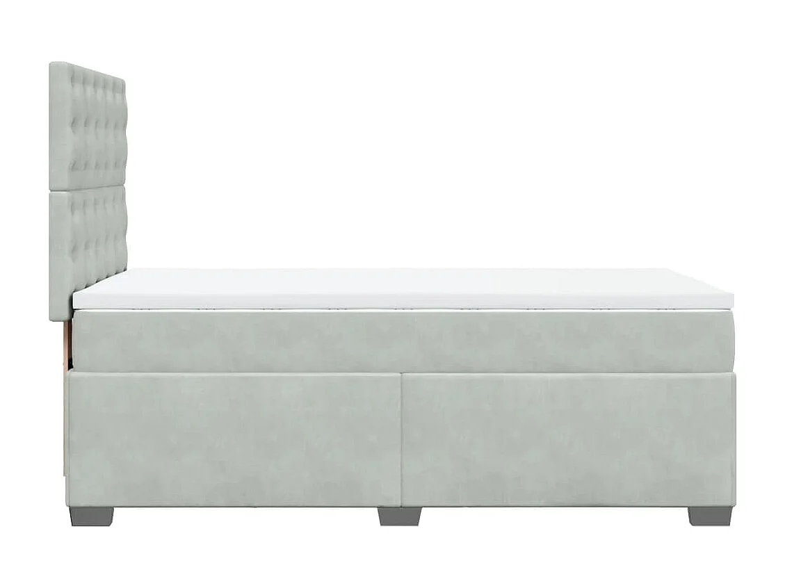 Sommier à lattes de lit et matelas Gris clair 100x200cm Velours