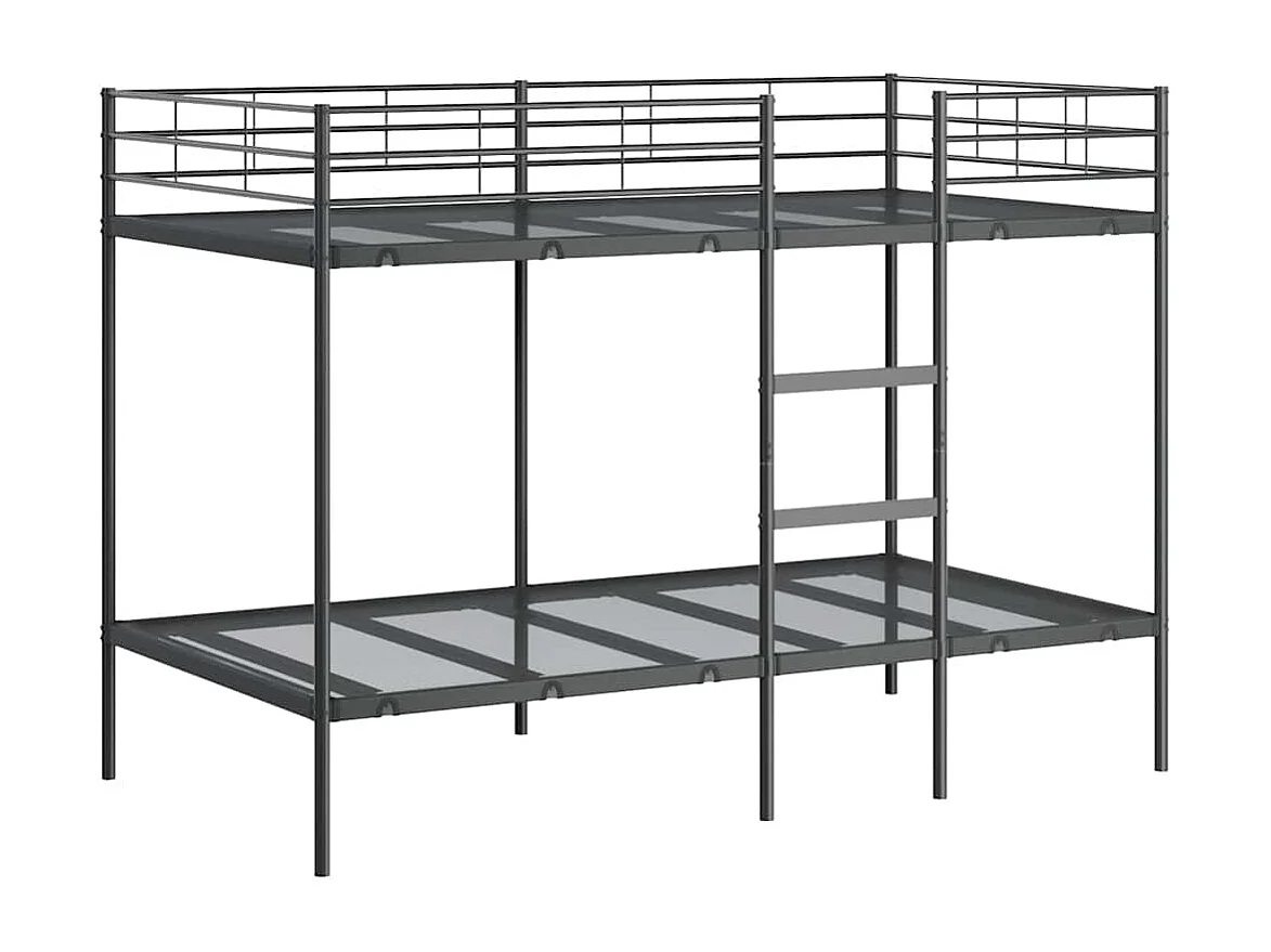 Etagenbett ohne Matratze Schwarz 100x200 cm Stahl