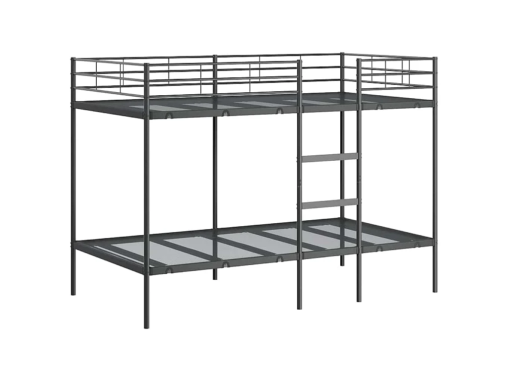 Lit superposé sans matelas noir 100x200 cm acier