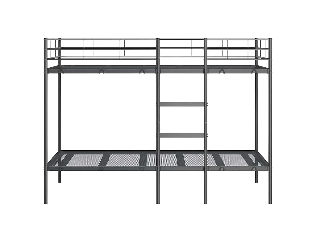 Lit superposé sans matelas noir 100x200 cm acier