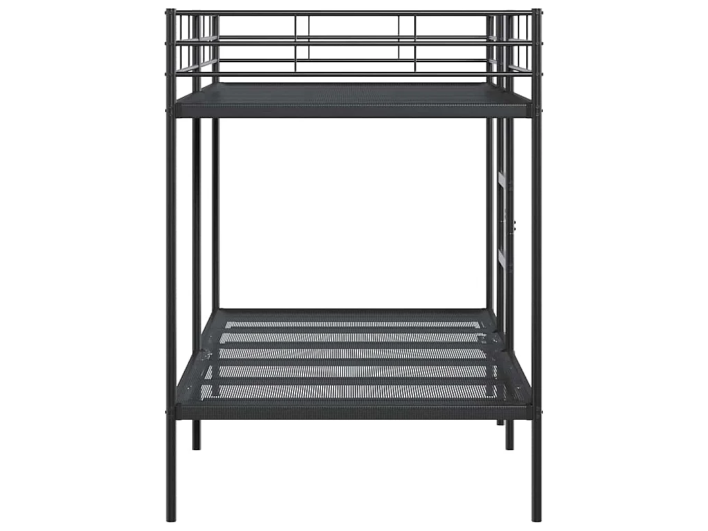 Lit superposé sans matelas noir 100x200 cm acier