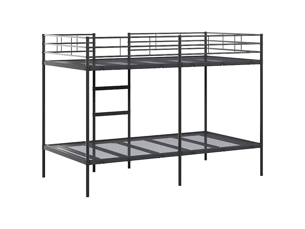 Lit superposé sans matelas noir 100x200 cm acier