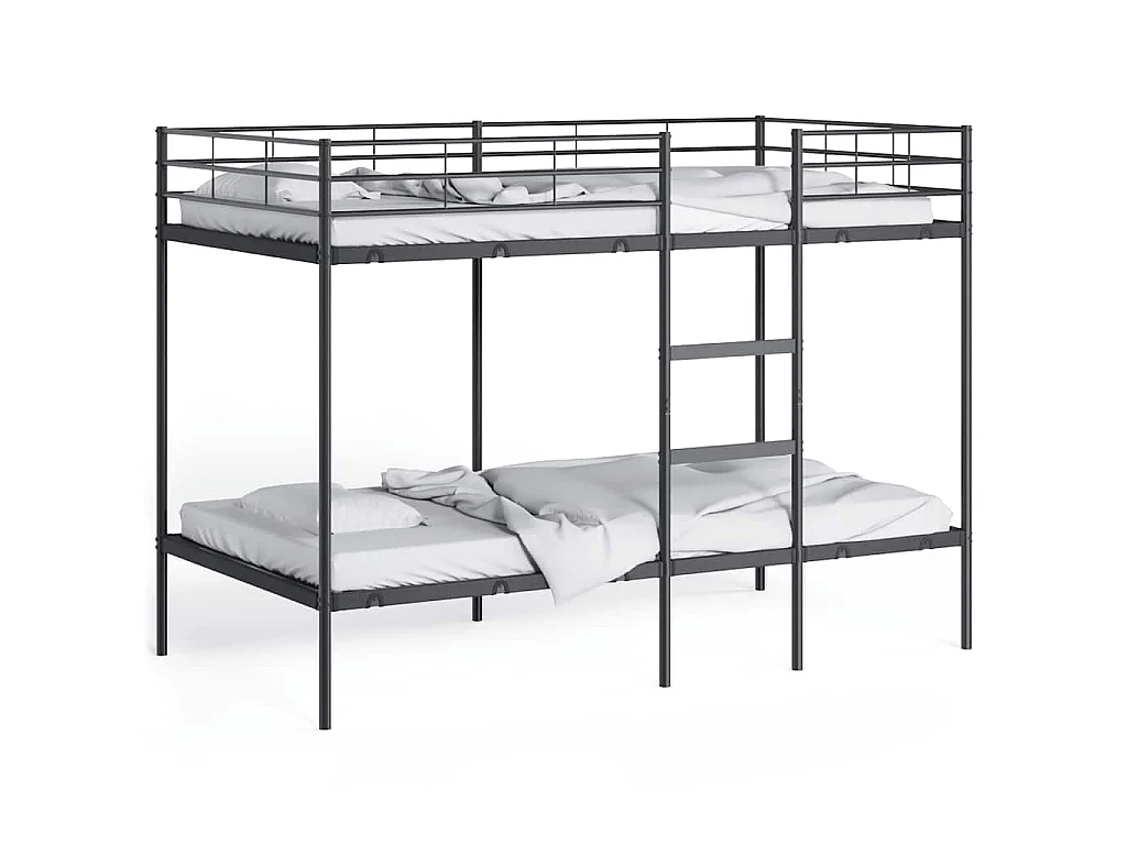 Lit superposé sans matelas noir 100x200 cm acier